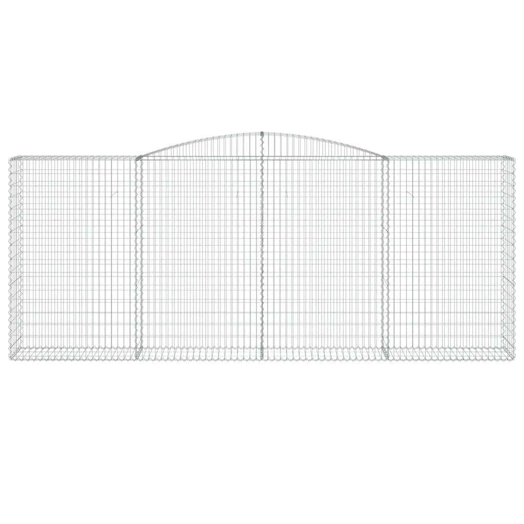 Gabbione cesti ad arco muro di contenimento gabbia recinzione 10 pz 400 x 50 x 160/180 cm ferro zincato Argento 02_0040293