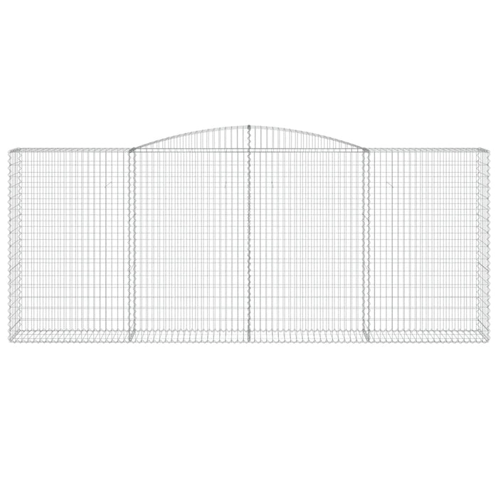 Gabbione cesti ad arco muro di contenimento gabbia recinzione 10 pz 400 x 50 x 160/180 cm ferro zincato Argento 02_0040293