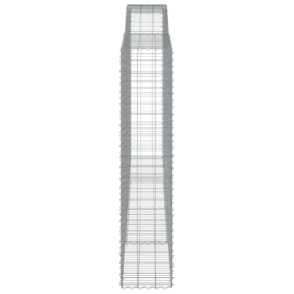 Set 4 cestini per gabbioni recinzione a gabbia muro di contenimento ad arco 400 x 50 x 220/240 cm ferro zincato Argento 02_0041503