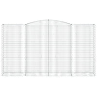 Set di 8 gabbioni recinzione a gabbia muro di contenimento ad arco 400 x 50 x 220/240 cm ferro zincato argento 02_0041233
