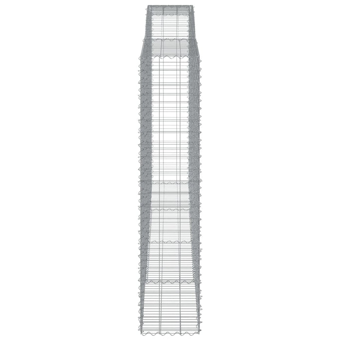 Set di 8 gabbioni recinzione a gabbia muro di contenimento ad arco 400 x 50 x 220/240 cm ferro zincato argento 02_0041233