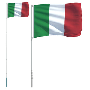 Asta e Bandiera Italia 5,55 m Alluminiocod mxl 101129