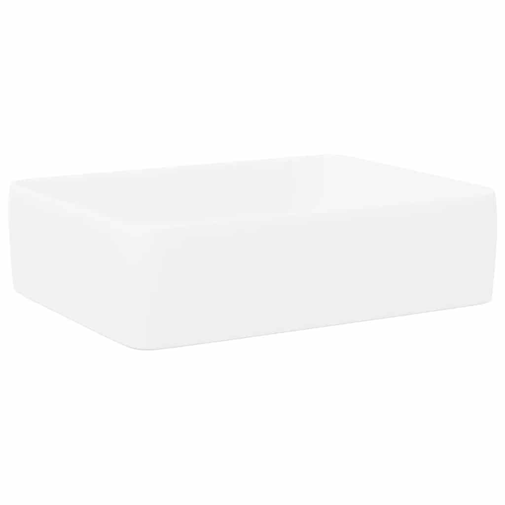Lavandino-Lavabo-Lavello Bianco 48x37x13 cm in Ceramica Rettangolare