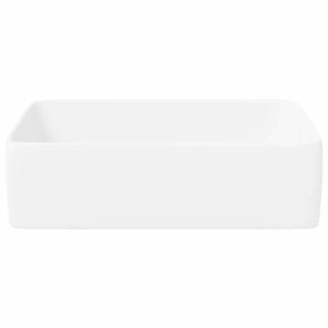 Lavandino-Lavabo-Lavello Bianco 48x37x13 cm in Ceramica Rettangolare