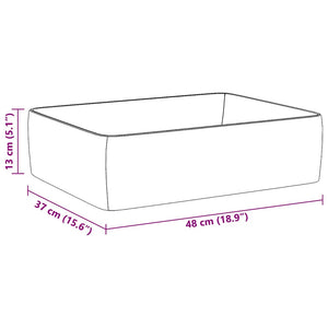 Lavandino Bianco 48x37x13 cm in Ceramica Rettangolare 153338