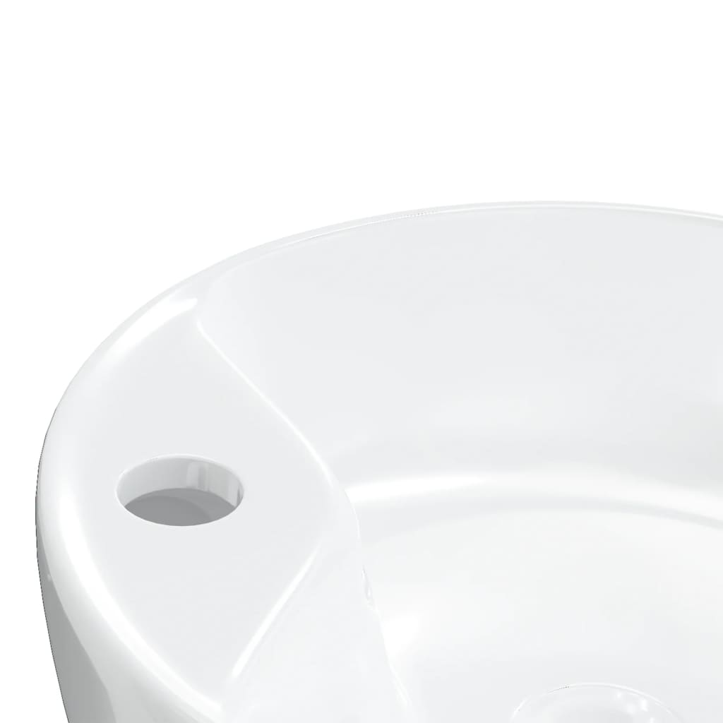 Lavandino-Lavabo-Lavello Bianco 40x14,5 cm in Ceramica Rotondo