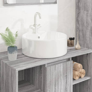 Lavandino-Lavabo-Lavello Bianco 40x14,5 cm in Ceramica Rotondo