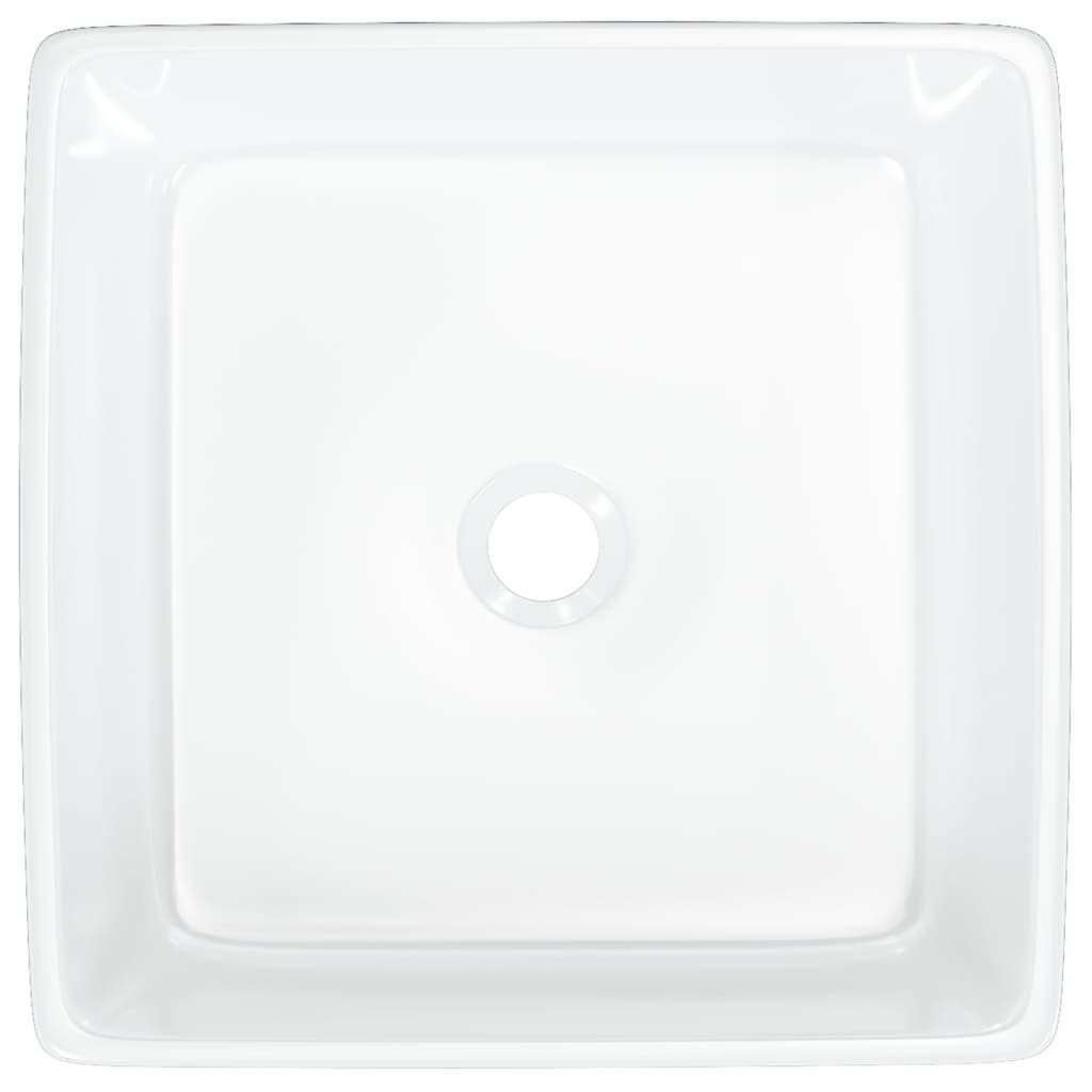 Lavandino-Lavabo-Lavello Bianco 37x37x13 cm in Ceramica Quadrato