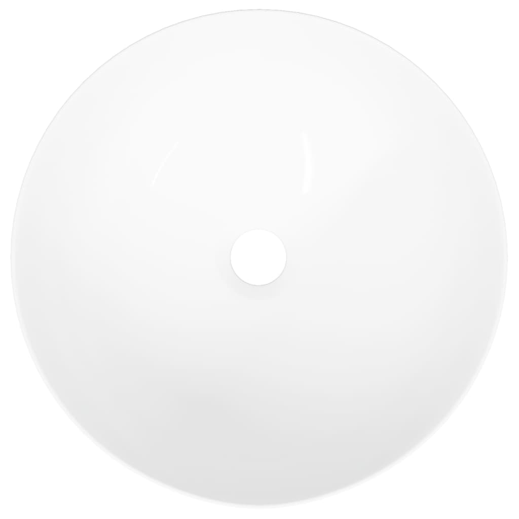 Lavandino-Lavabo-Lavello Bianco 36x15 cm in Ceramica Rotondo