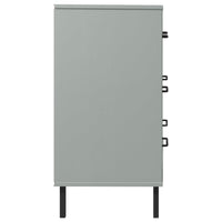 Credenza con 3 Cassetti Grigio 77x40x79,5cm Legno Massello OSLO 350980