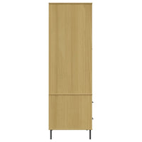 Armadio Gambe Metallo Marrone 90x55x172,5cm Legno Massello OSLO cod mxl 64660