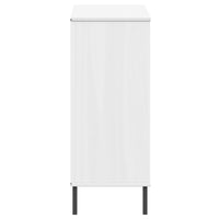 Scarpiera Gambe Metallo Bianco 95x35x86 cm Legno Massello OSLO 350999