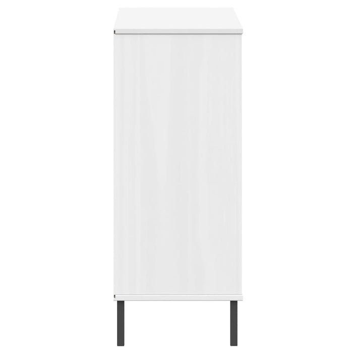 Scarpiera Gambe Metallo Bianco 95x35x86 cm Legno Massello OSLO 350999