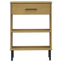 Mobile Consolle Gambe Metallo Marrone Legno Massello Pino OSLO 351000