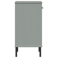 Mobile Consolle Gambe Metallo Grigio Legno Massello Pino OSLO 351001