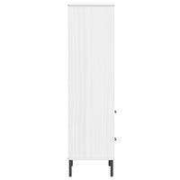 Libreria 2 Cassetti Bianco 60x35x128,5 cm Legno Massello OSLO 351011