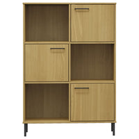 Libreria con Gambe Metallo Marrone 90x35x128,5 cm Massello OSLO 351012