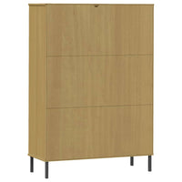 Libreria con Gambe Metallo Marrone 90x35x128,5 cm Massello OSLO 351012
