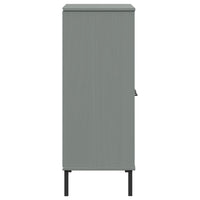 Libreria Gambe Metallo Grigio 90x35x90,5 cm Legno Massello OSLO 351016