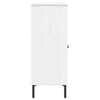 Libreria Gambe Metallo Bianco 90x35x90,5 cm Legno Massello OSLO 351017