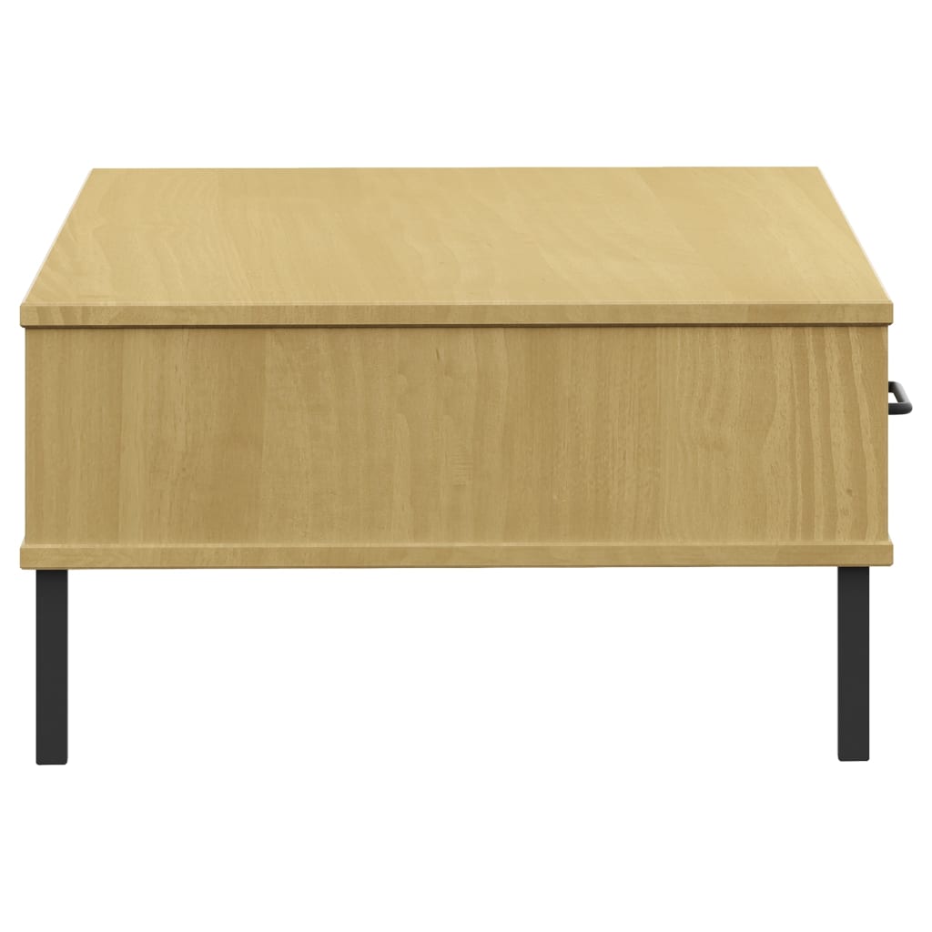 Tavolino Salotto Gambe Metallo Marrone Legno Massello Pino OSLO cod mxl 23615