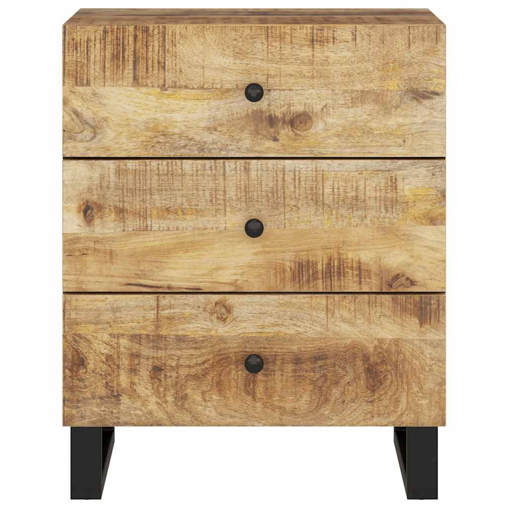 Comodino-Tavolino da notte 50x33x62cm Legno Massello di Mango e Legno Multistrato 803404