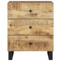 Comodino-Tavolino da notte 50x33x62cm Legno Massello di Mango e Legno Multistrato 803404
