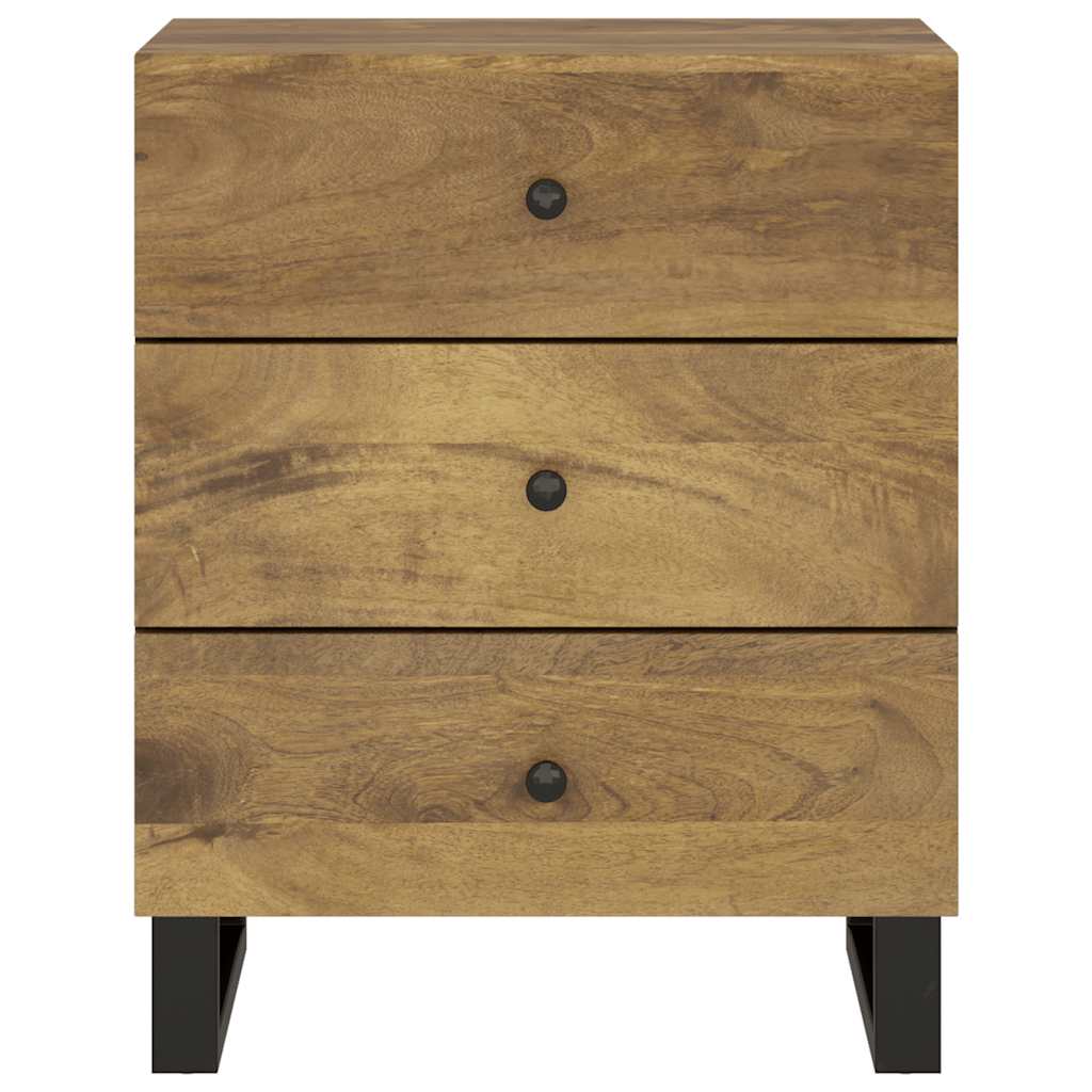 Comodino-Tavolino da notte 50x33x62cm Legno Massello di Mango e Legno Multistrato 436139