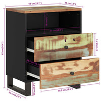 Comodino-Tavolino da notte 50x33x62cm Legno Massello Recupero e Legno Multistrato 482552