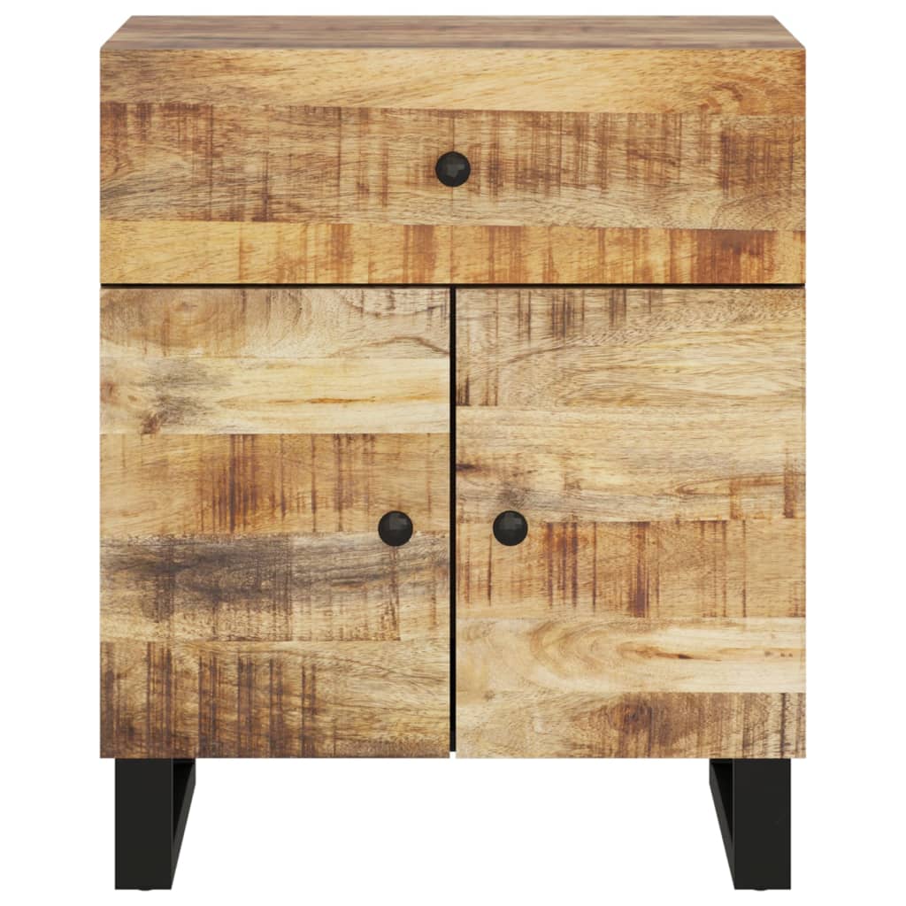 Comodino-Tavolino da notte 50x33x60cm Legno Massello di Mango e Legno Multistrato 287328