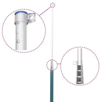 Asta Telescopica per Bandiere Argento 5,55 m in Alluminio 153563