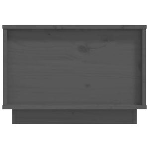 Tavolino da Salotto Grigio 40x50x35 cm Legno Massello di Pino
