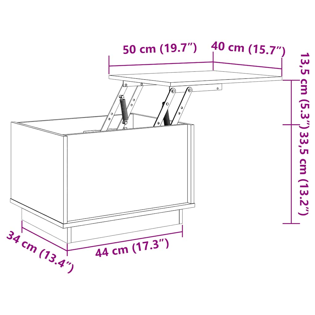 Tavolino da Salotto Grigio 40x50x35 cm Legno Massello di Pino