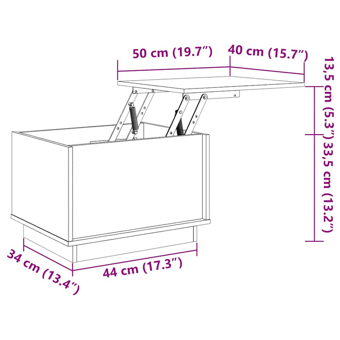 Tavolino da Salotto Miele 40x50x35 cm Legno Massello di Pino