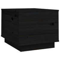 Tavolino da Salotto Nero 40x50x35 cm Legno Massello di Pino 813414