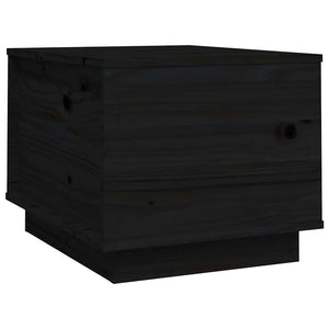 Tavolino da Salotto Nero 40x50x35 cm Legno Massello di Pino 813414