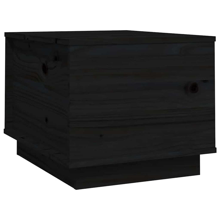 Tavolino da Salotto Nero 40x50x35 cm Legno Massello di Pino 813414