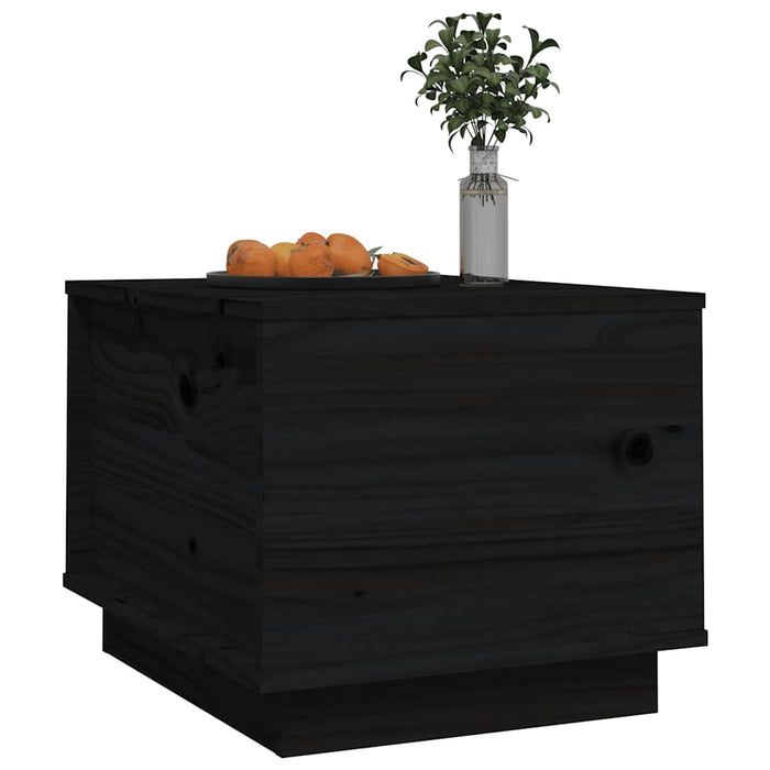 Tavolino da Salotto Nero 40x50x35 cm Legno Massello di Pino 813414