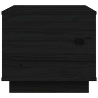 Tavolino da Salotto Nero 40x50x35 cm Legno Massello di Pino 813414