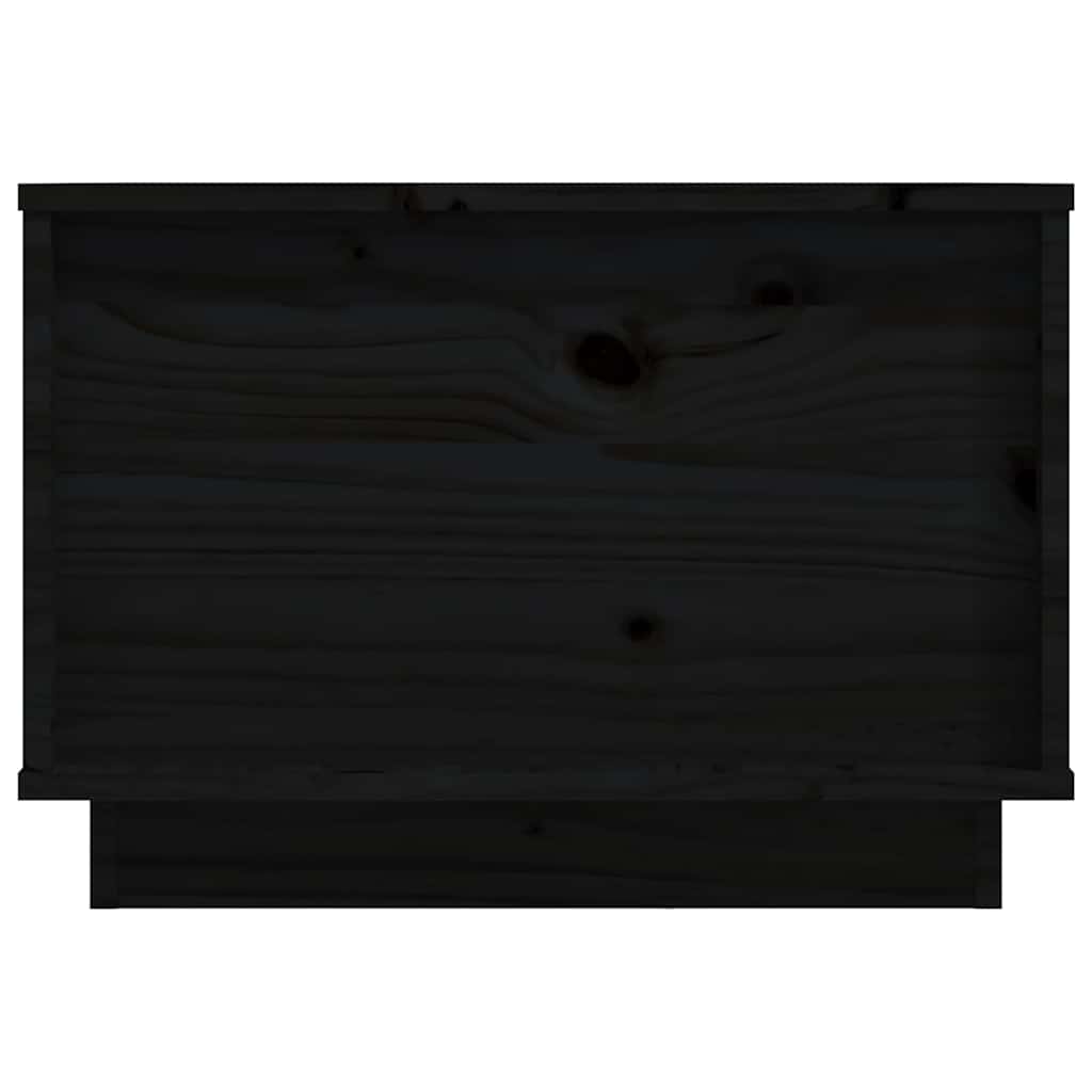 Tavolino da Salotto Nero 40x50x35 cm Legno Massello di Pino 813414