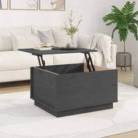 Tavolino da Salotto Grigio 60x50x35 cm Legno Massello di Pino 813417