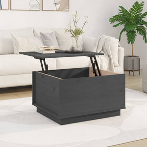 Tavolino da Salotto Grigio 60x50x35 cm Legno Massello di Pino 813417