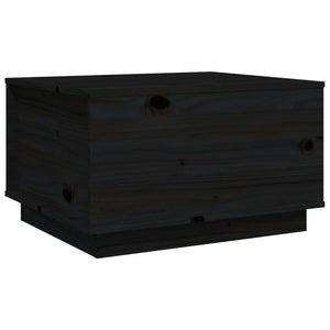 Tavolino da Salotto Nero 60x50x35 cm in Legno Massello di Pino 813419
