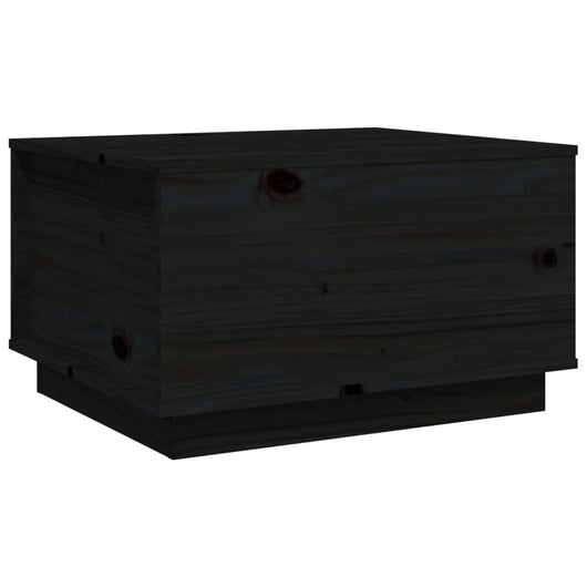 Tavolino da Salotto Nero 60x50x35 cm in Legno Massello di Pino 813419