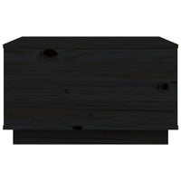 Tavolino da Salotto Nero 60x50x35 cm in Legno Massello di Pino 813419