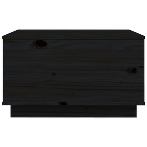 Tavolino da Salotto Nero 60x50x35 cm in Legno Massello di Pino 813419