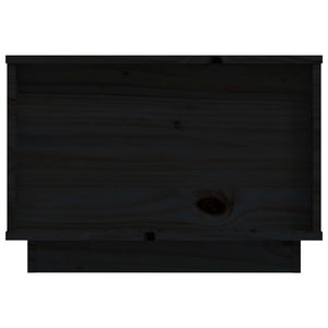 Tavolino da Salotto Nero 60x50x35 cm in Legno Massello di Pino 813419