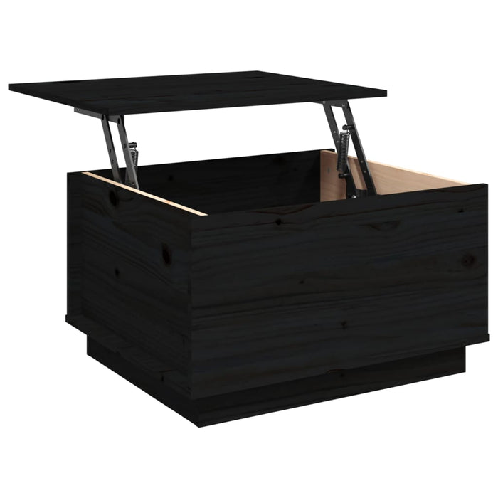 Tavolino da Salotto Nero 60x50x35 cm in Legno Massello di Pino 813419