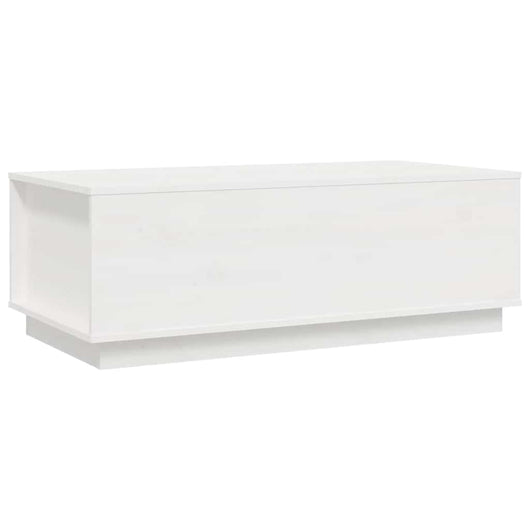 Tavolino da Salotto Bianco 100x50x35 cm Legno Massello di Pino cod mxl 26415
