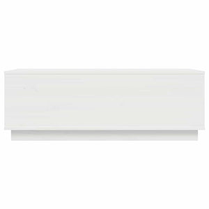 Tavolino da Salotto Bianco 100x50x35 cm Legno Massello di Pino cod mxl 26415